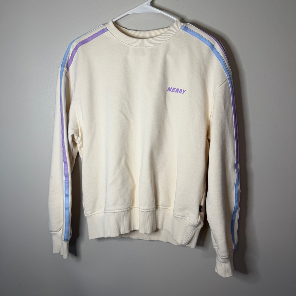 Y2K early 2000 Nerdy sweatshirt crewneck purple and blue lightweight size small